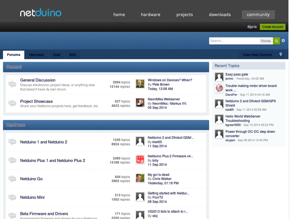 Netduino Forums - Black Topic Titles
