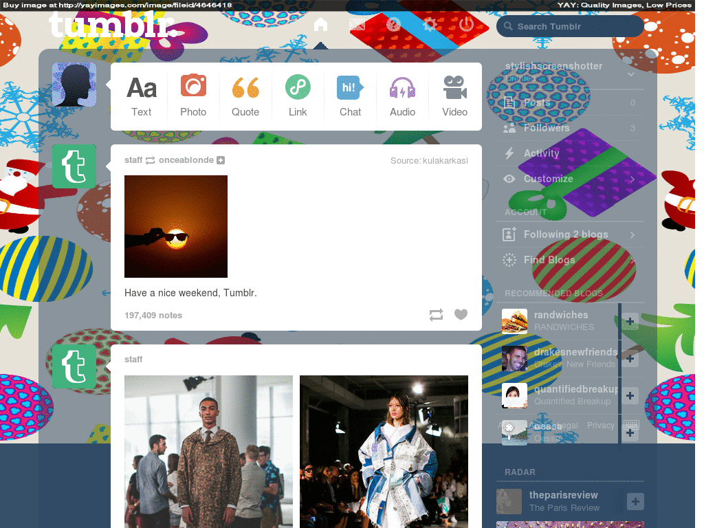 Festive Christmas Tumblr Dash Theme