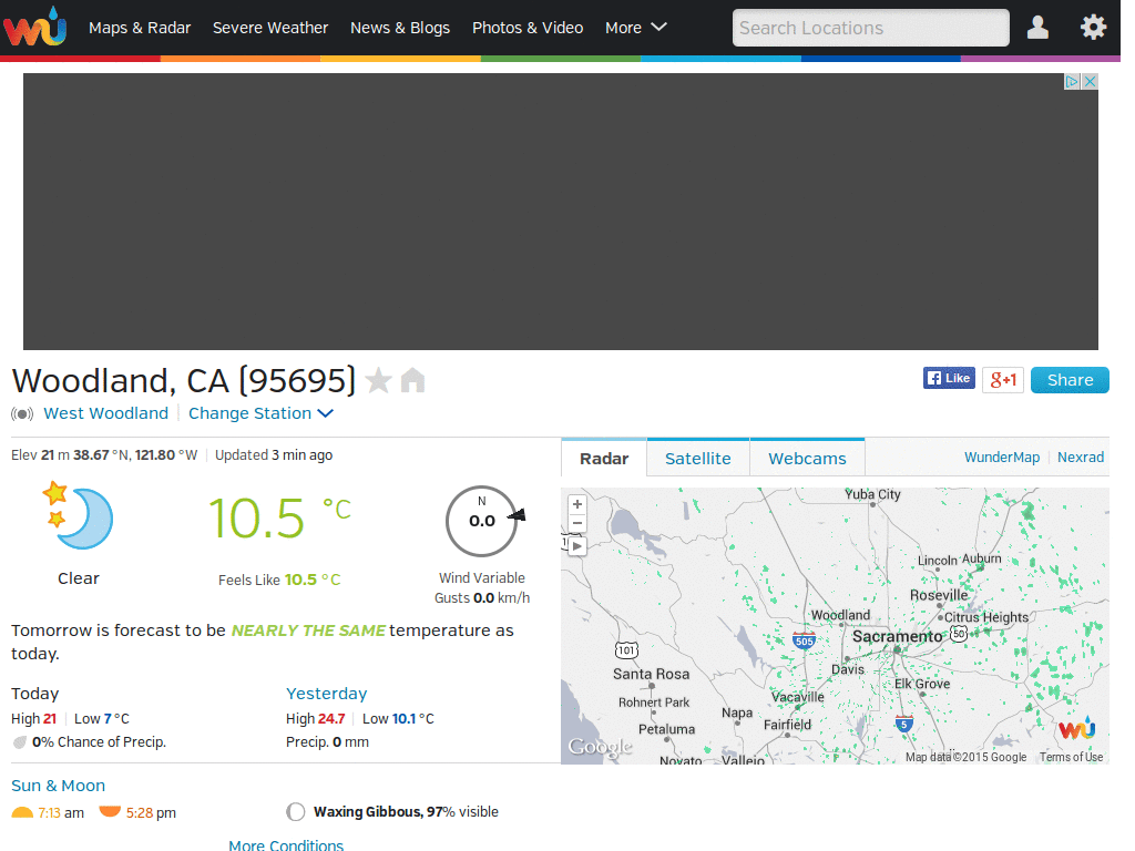 WUnderground - remove distractions and cleanup