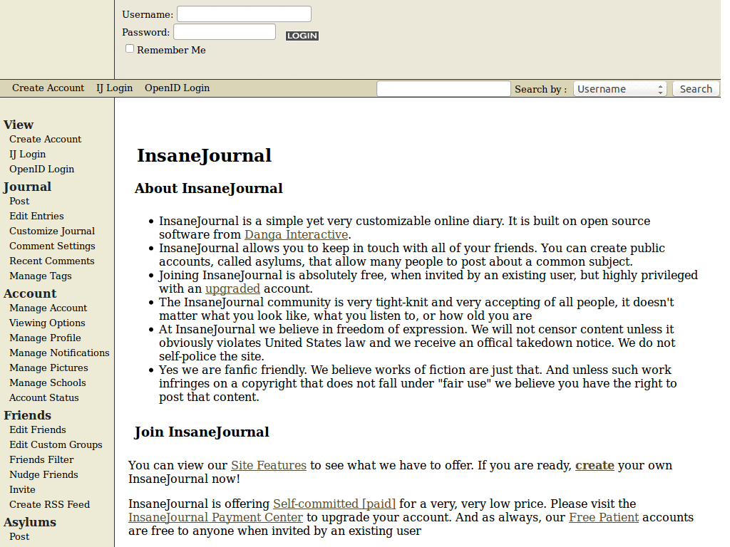 InsaneJournal - DeTweaked