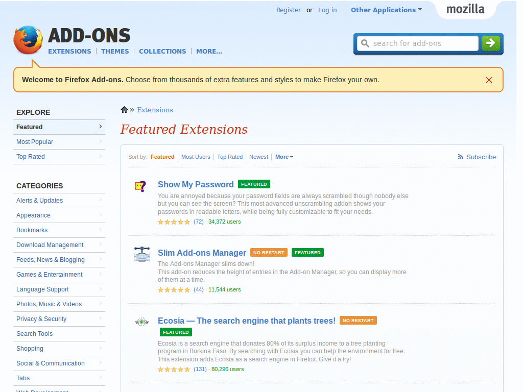 Mozilla Add-ons Cute icons