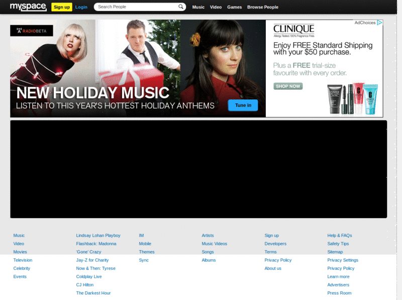 MySpace Homepage 2011 - MBM 3.0