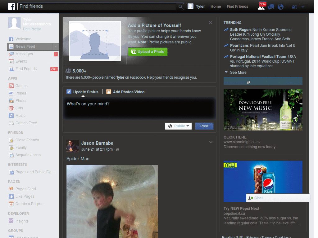 Facebook Blue and Dark Grey