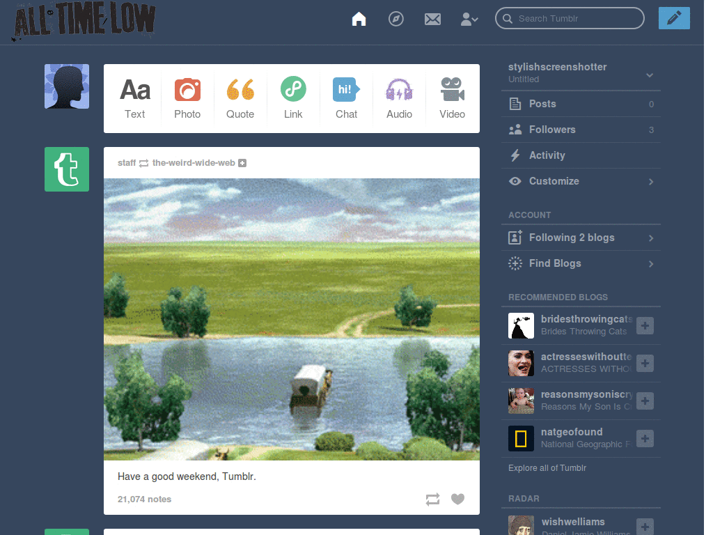 Alex gaskarth tumblr dashboard theme