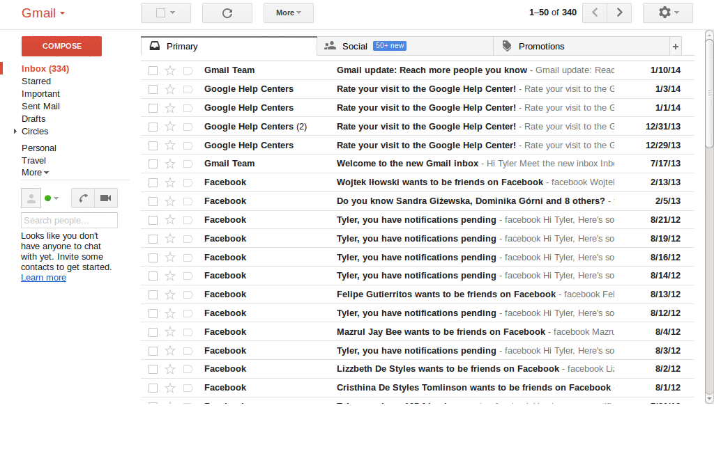 Gmail: new and clean