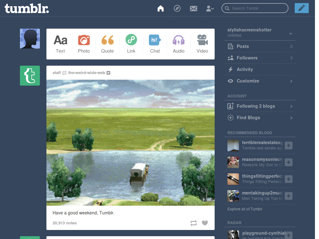 Red by Trina Turk Tumblr Dash Theme