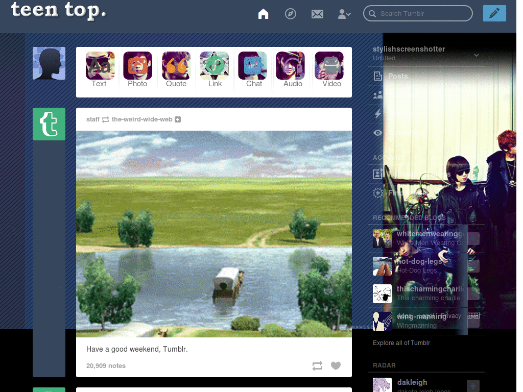 Teen Top Tumblr Dashboard Theme [1920x1080]