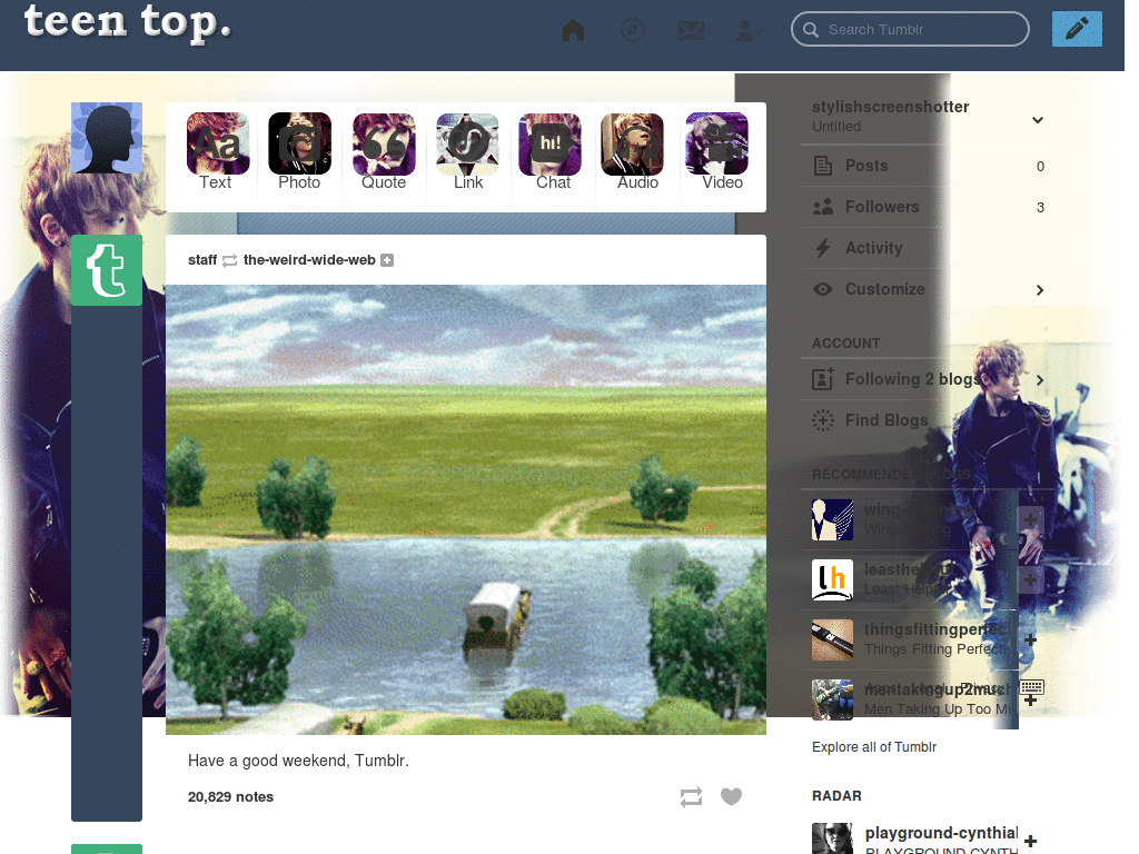 It's L.Joe Tumblr Dash Theme [1920x1080]