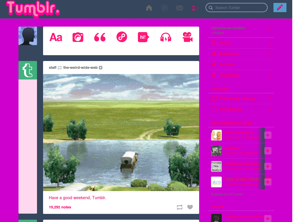 personal dashboard
