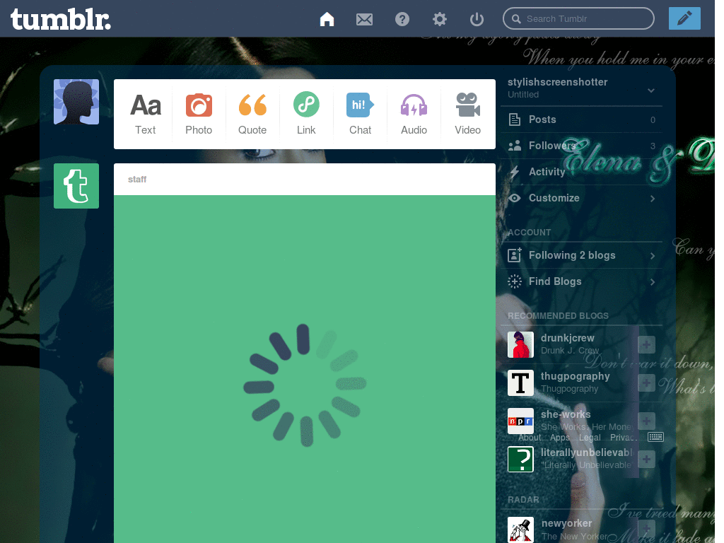 Elena e Damon theme dashboard