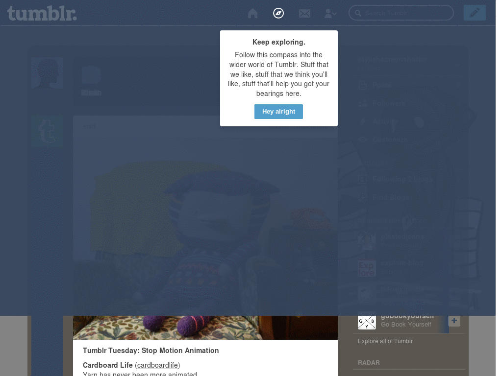 Tumblr Dashboard- Mayor of Cantown