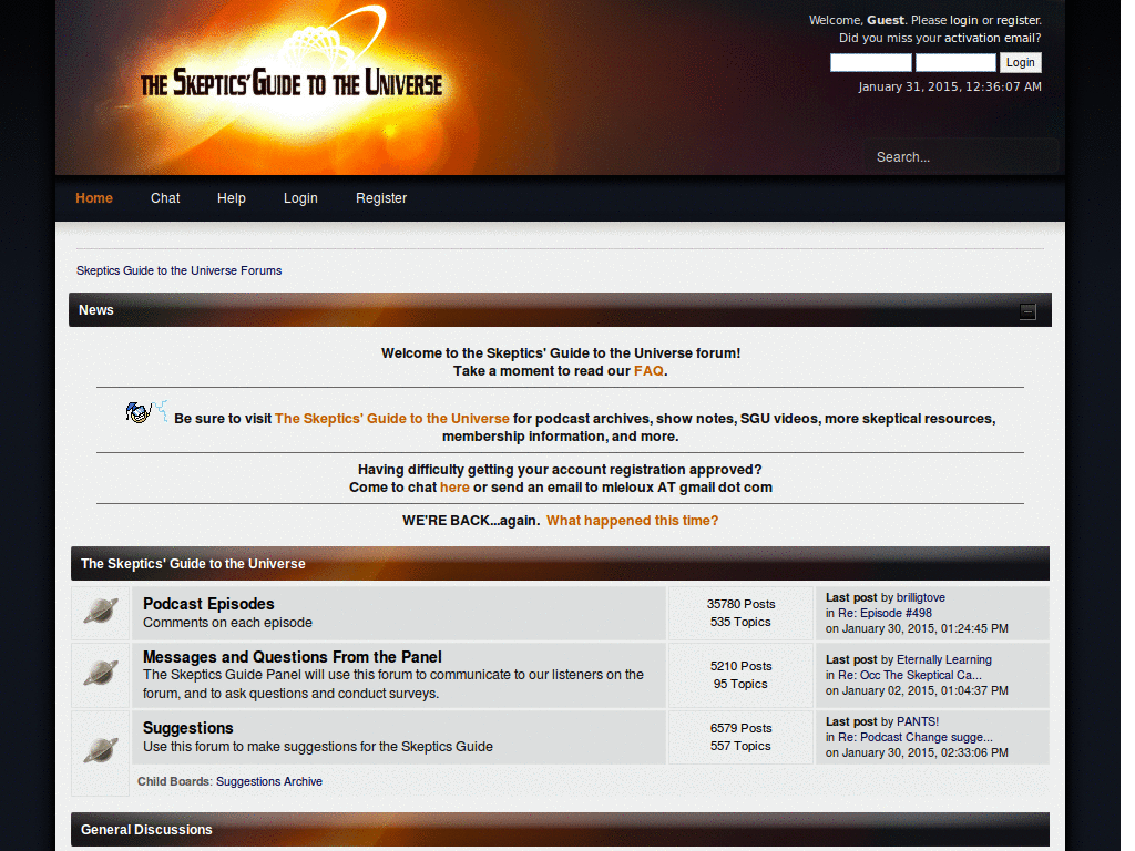 SGU forums - Fixed dark theme