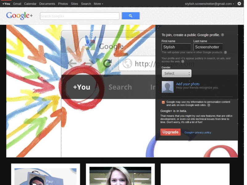 Google Plus - Dark Style for Yuki