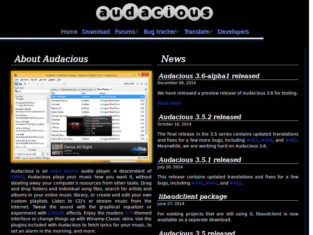 audacious-media-player dark