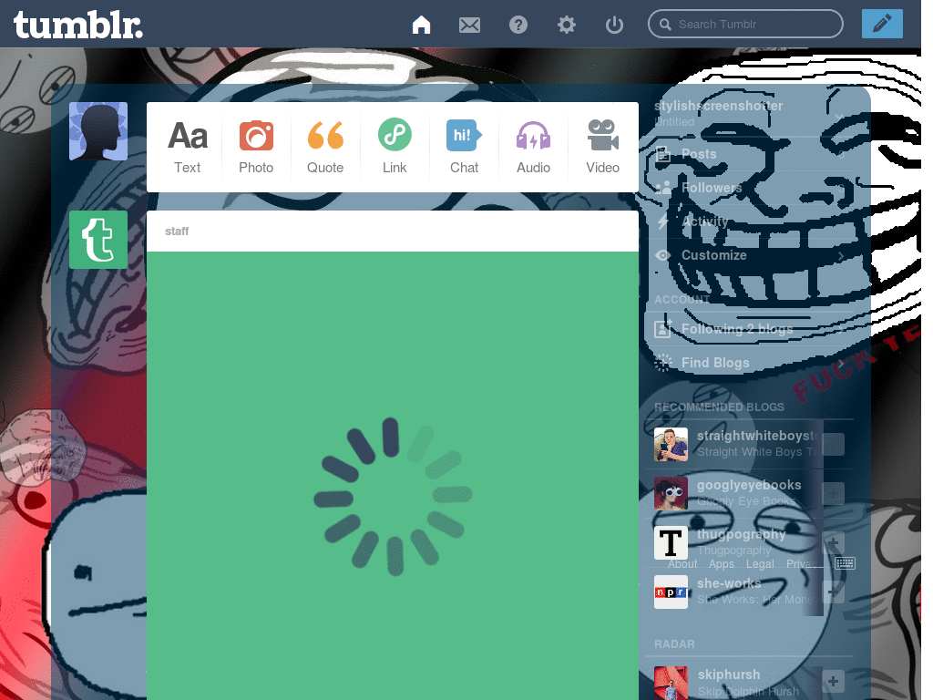 Memes theme dashboard
