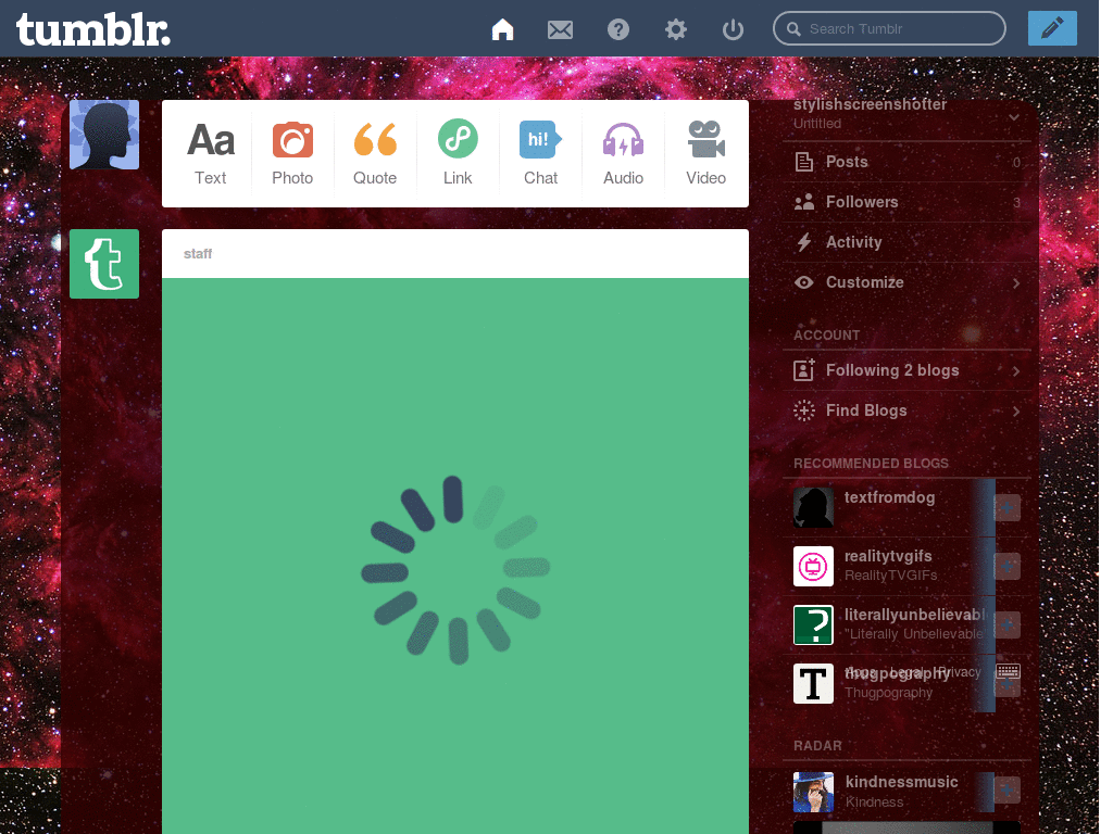 Space dashboard theme