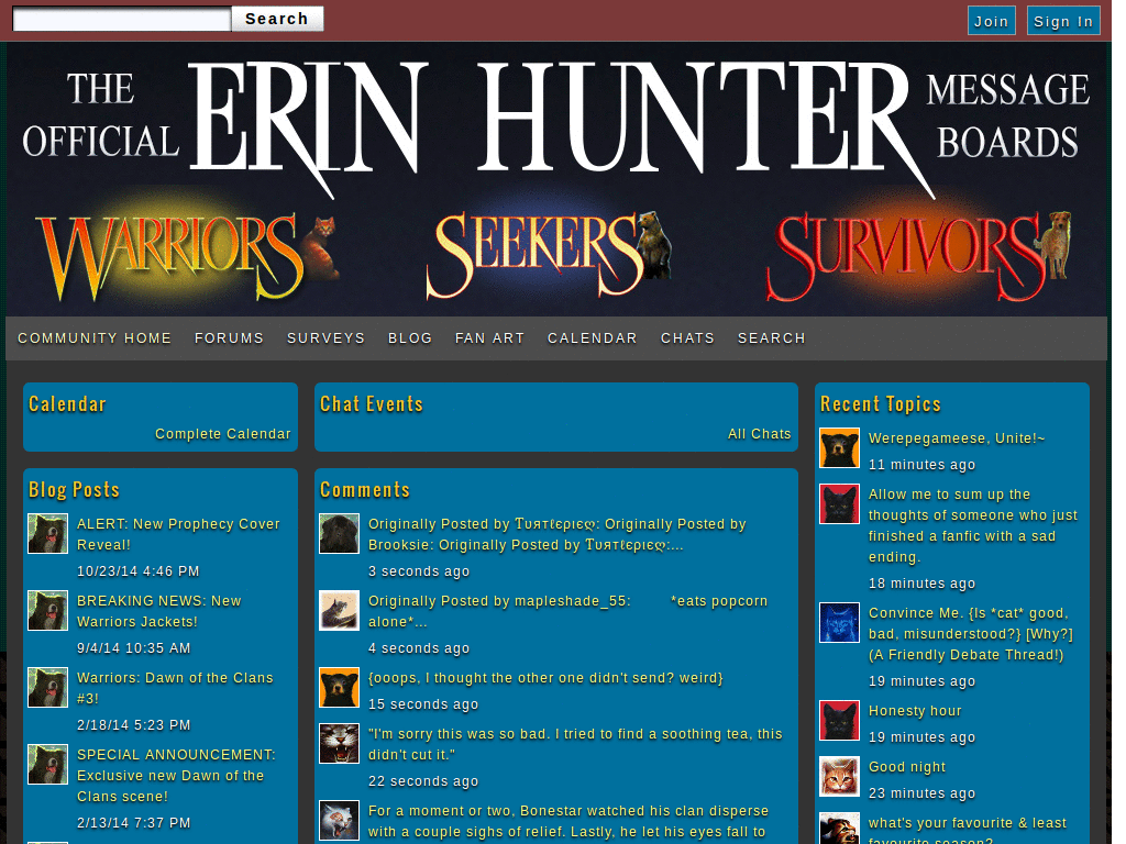Warrior Cats Forums - BETA Reskin
