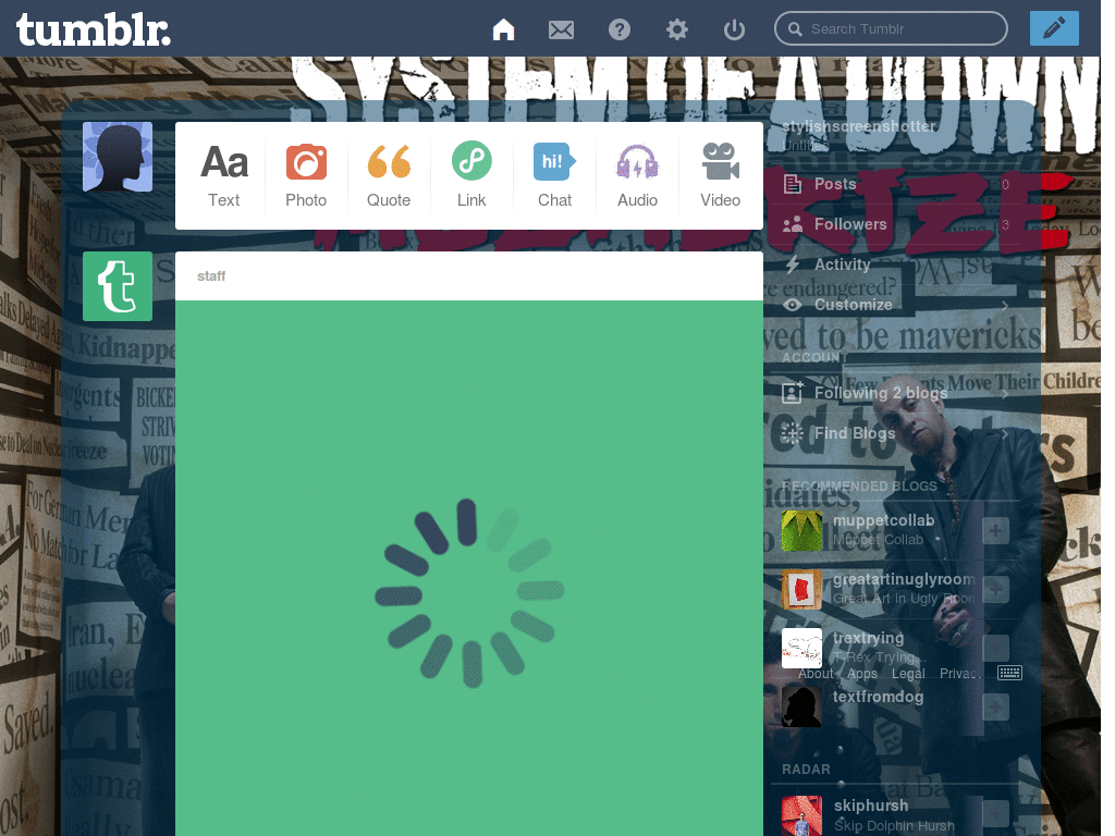 System os a down dash theme