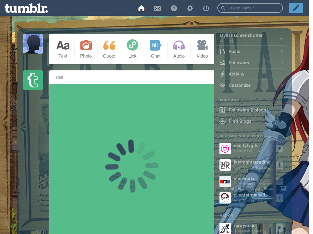 Erza theme para dashboard