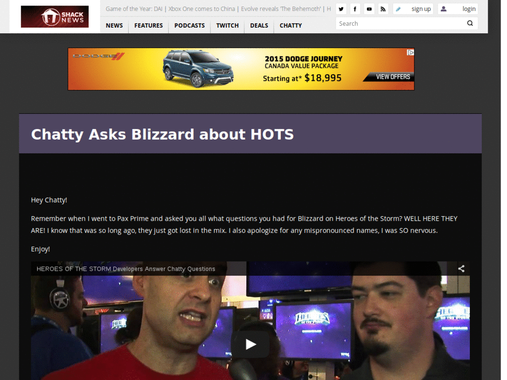 Shacknews pre-gamefly chatty homage