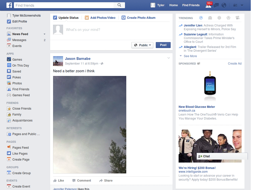 Facebook - Centered layout