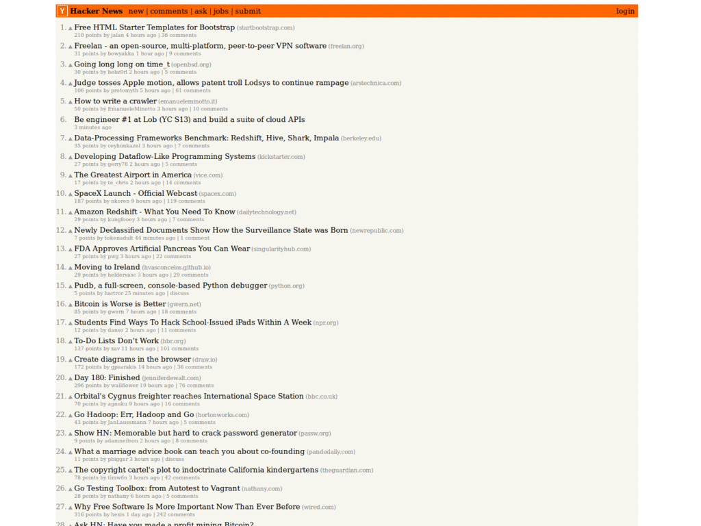 Hackernews - Readable (Georgia)