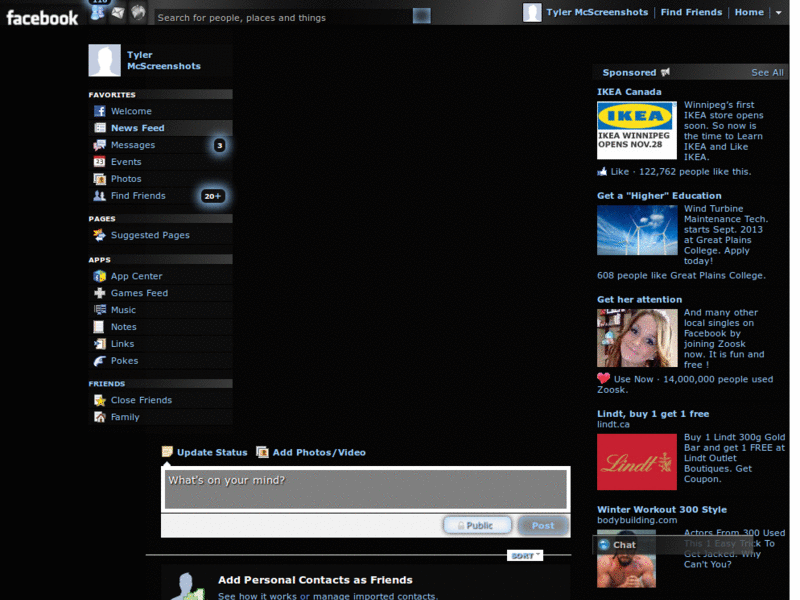 My Facebook dark style