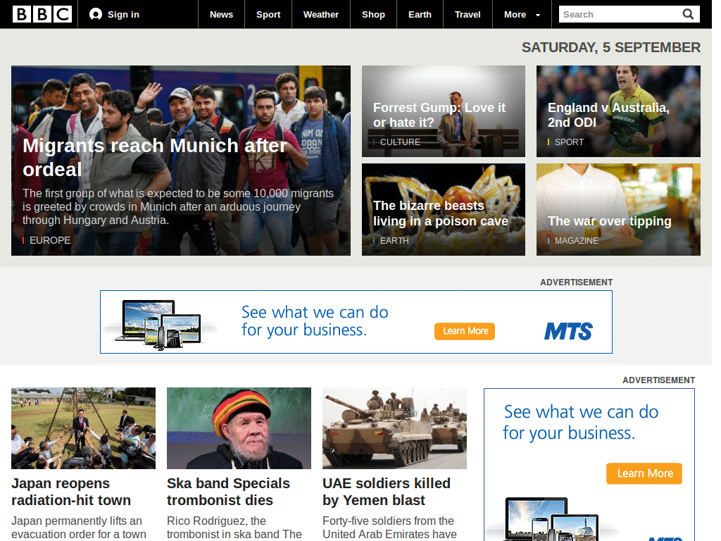 bbc.co.uk - Clean Up BBC homepage