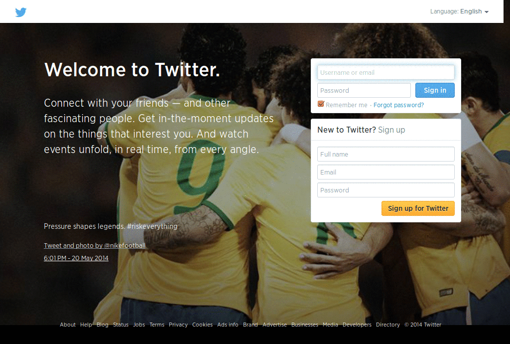 Novo Twitter - Barra lateral à direita