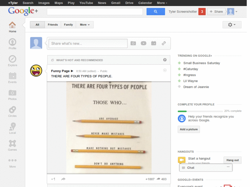 Google Plus Static Topbar