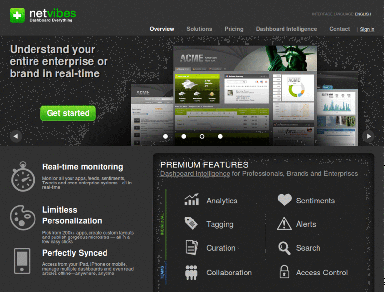 Netvibes minimized Exposition Theme