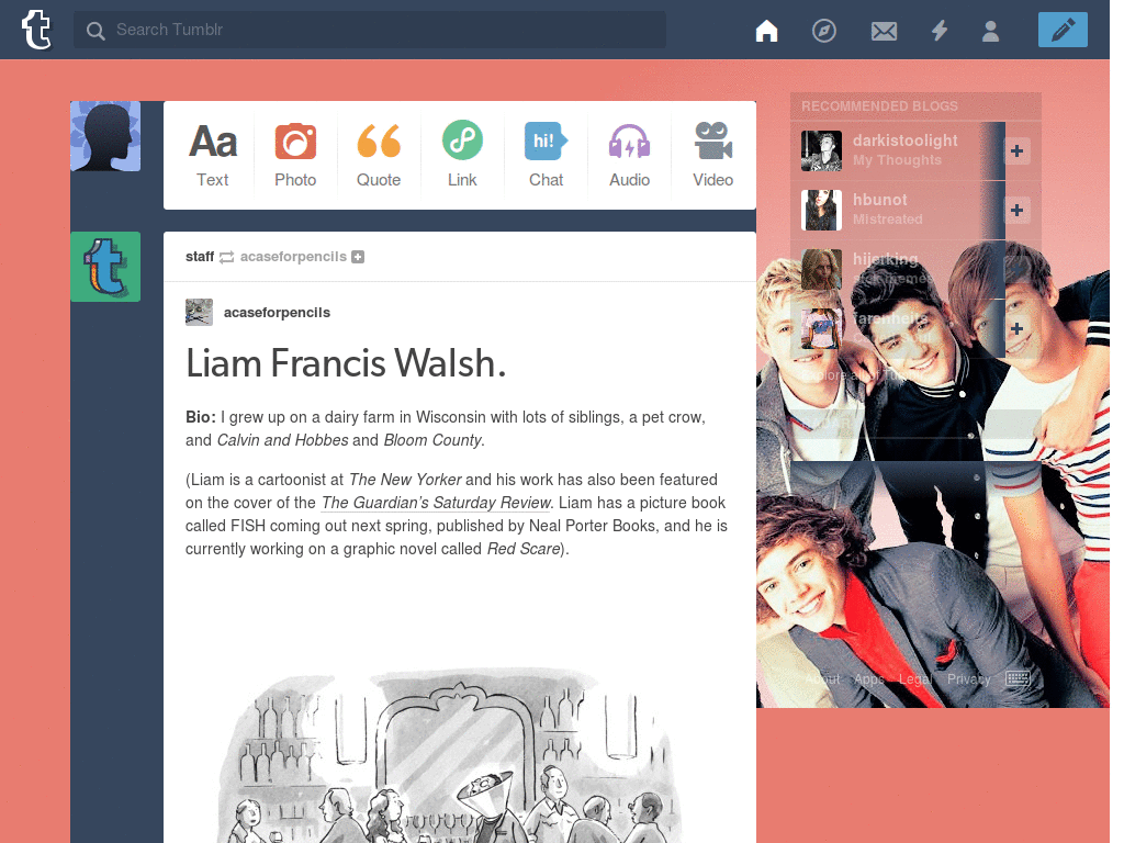 One Direction Dashboard pink (without navigations)