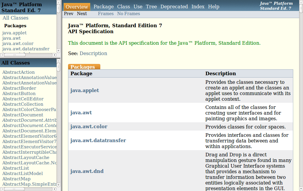 JDK 7 - API docs