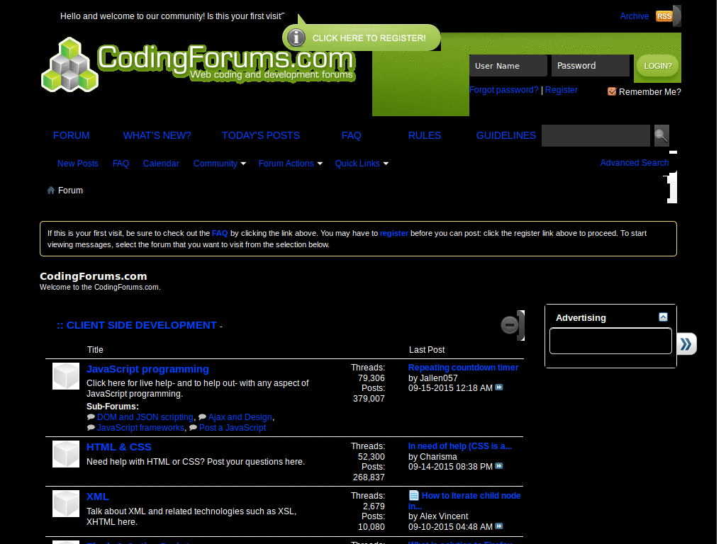 codingforums dark