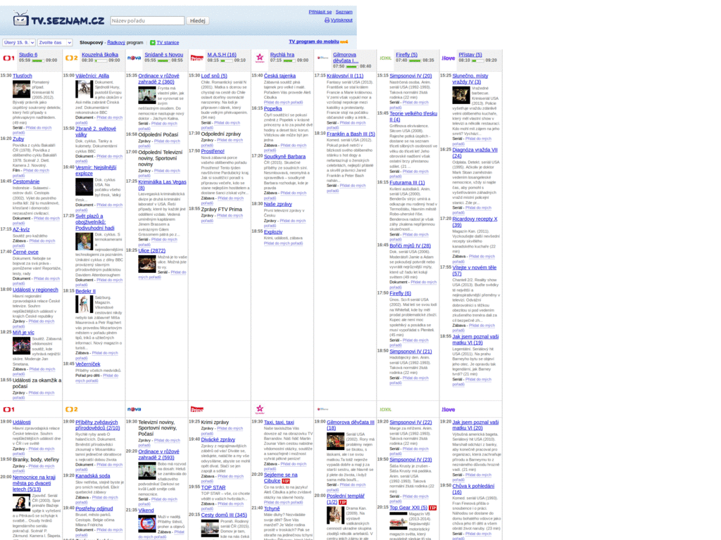 TV.seznam.cz space saving