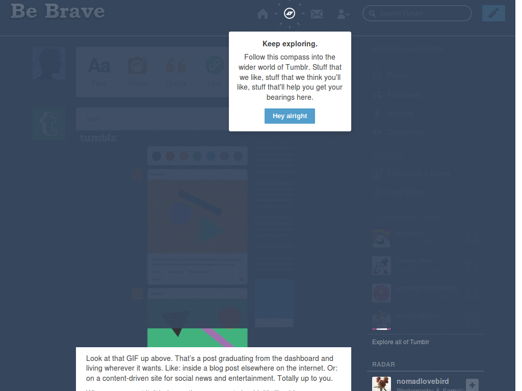 be brave tumblr logo