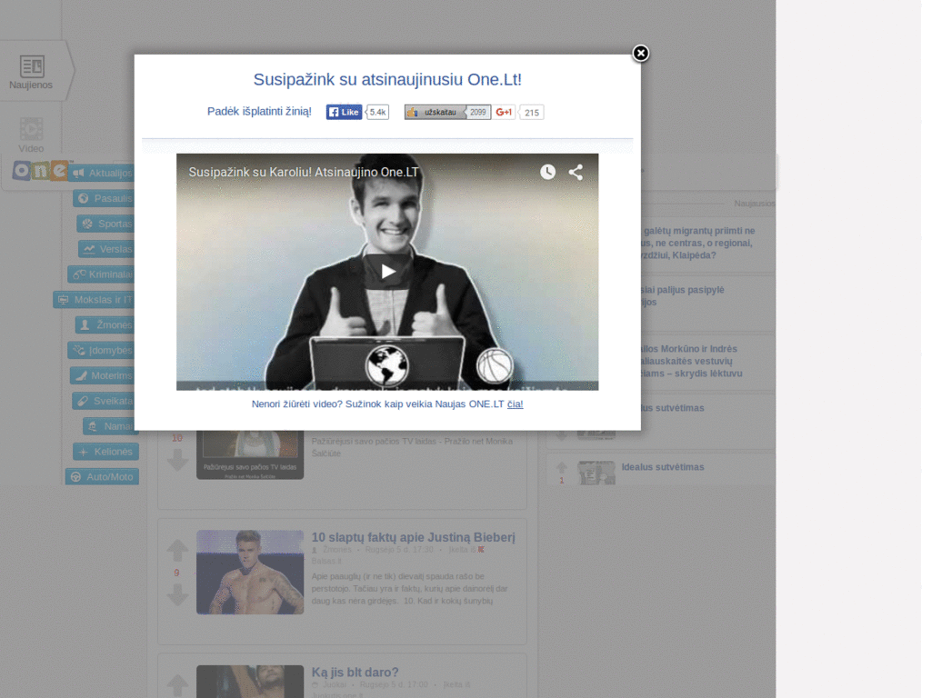 One.lt - Be reklamų