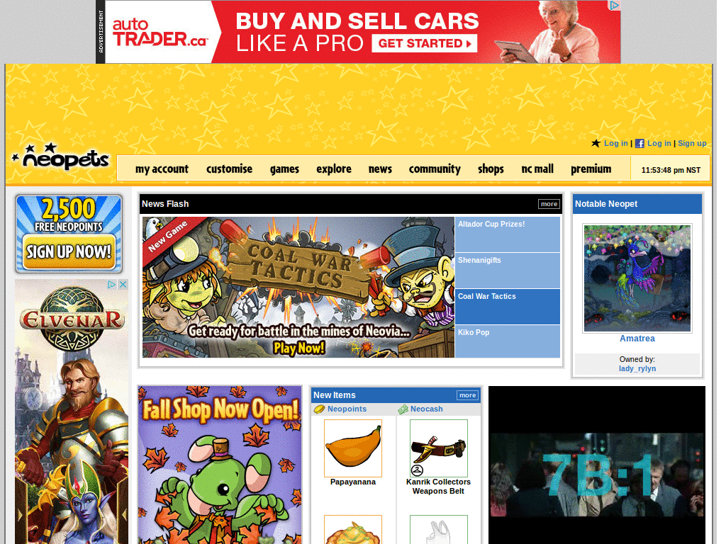 Neopets - Homepage Blank Area Fix