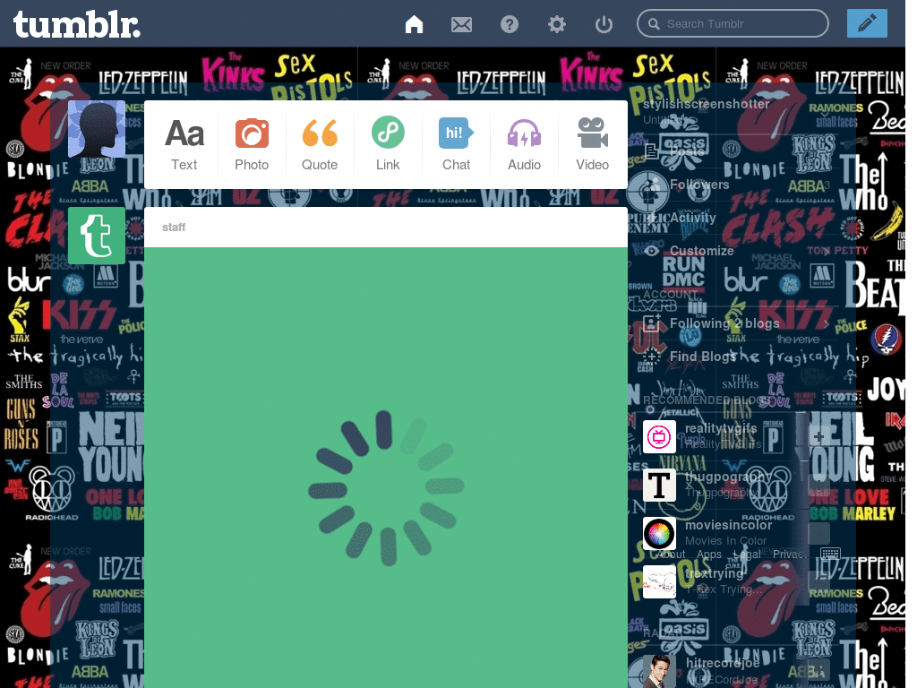 Rock 'n roll dashboard theme