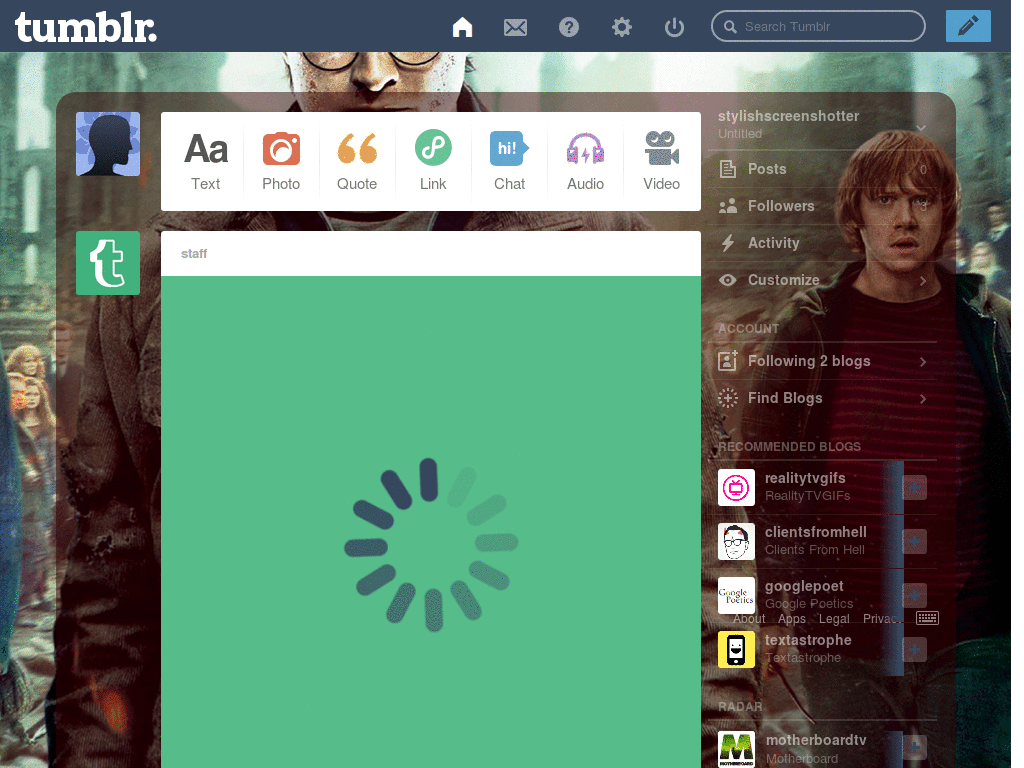 Harry potter theme dashboard 2