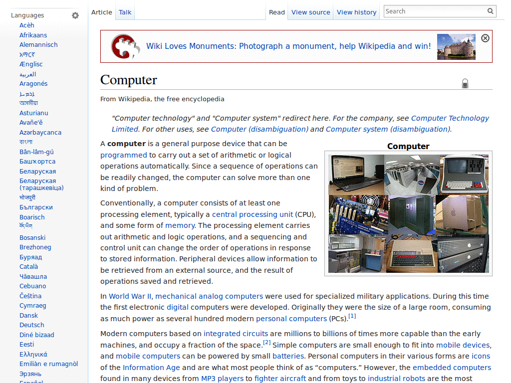 Wikipedia: Content & Languages Portal