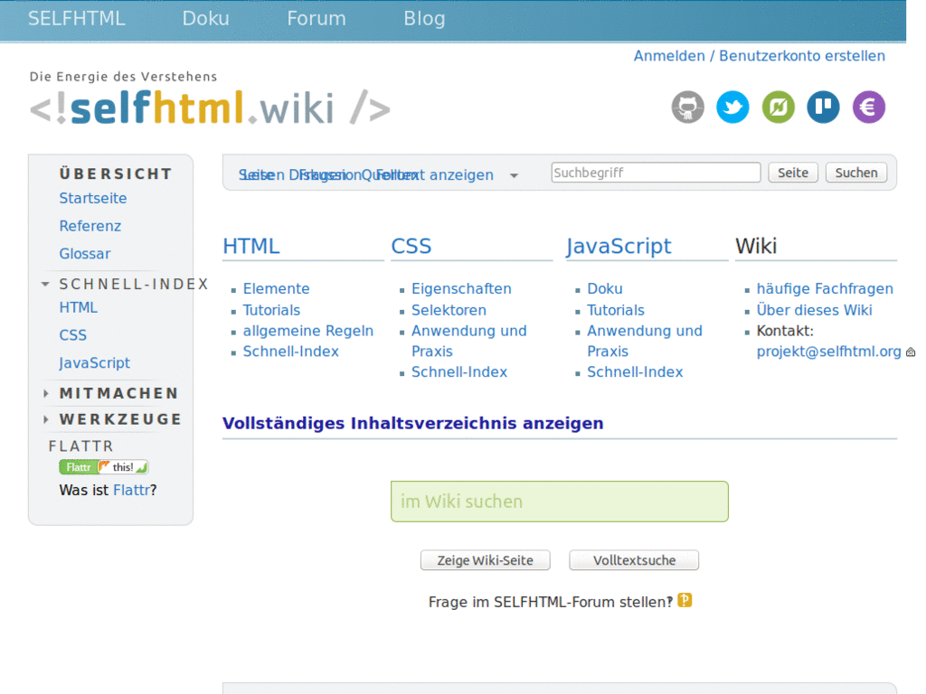 Selfhtml - Dark like "Obsidian Coast" from KDE and