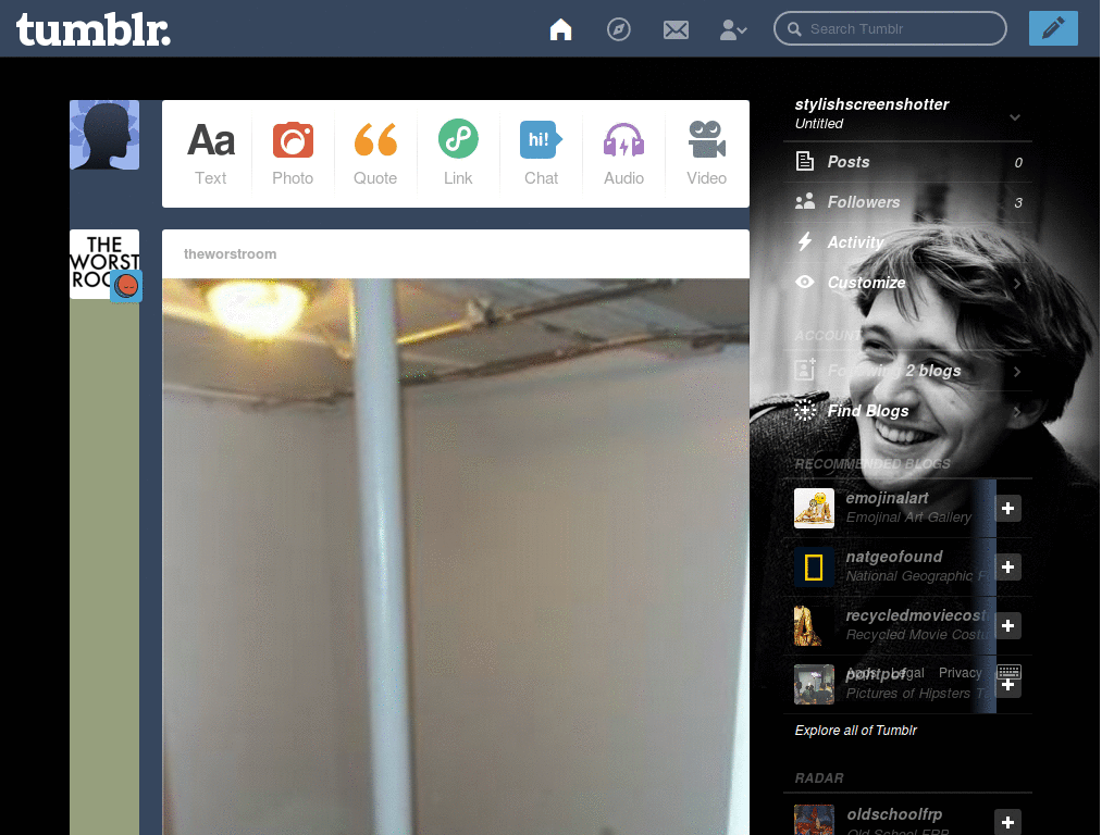 David Oakes Tumblr Dashboard Theme 2