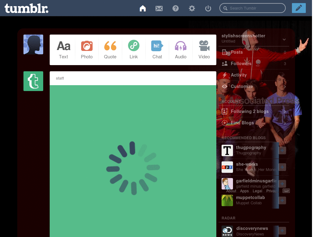 Red Hot Chilli Peppers dashboard