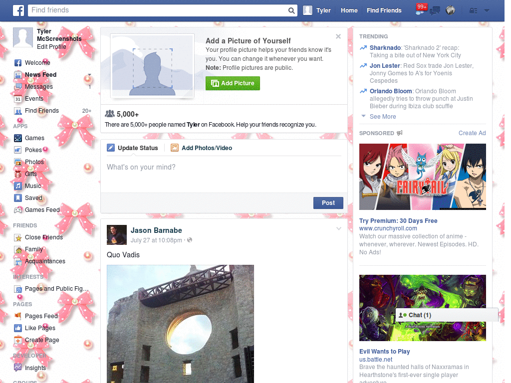 pretty facebook - romantic bows