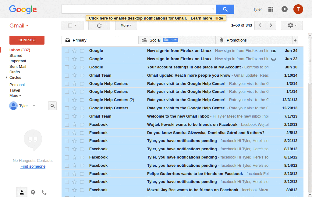 Gmail - Highlight Unread Mail (Blue)
