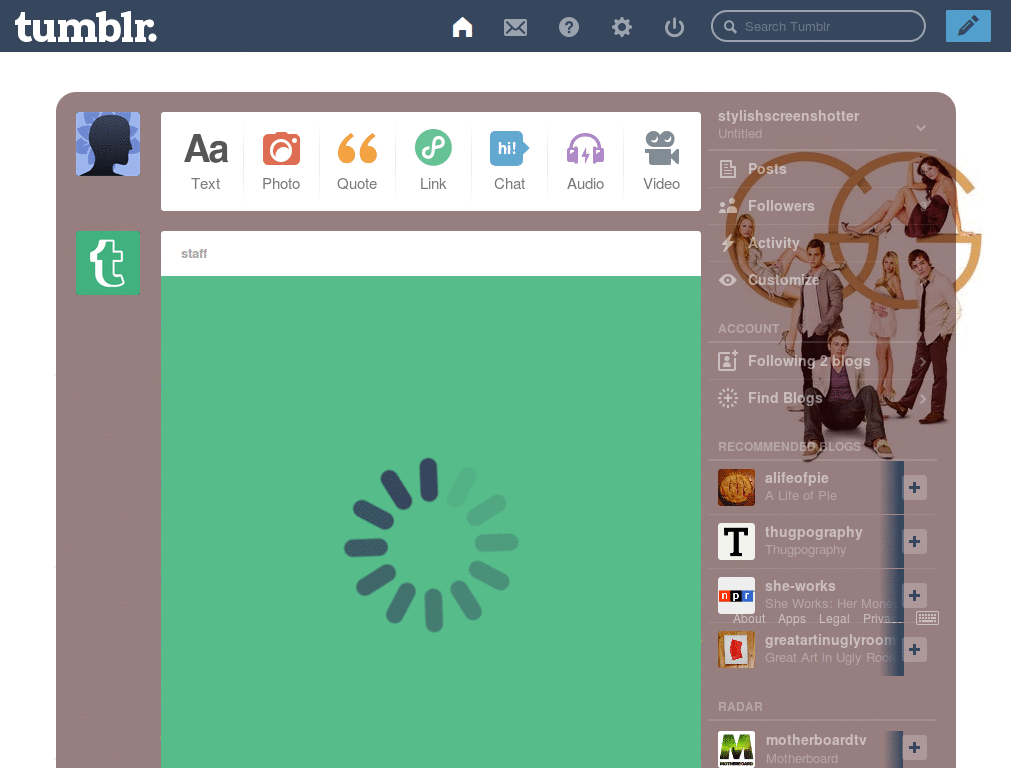 Gossip Girl dashboard