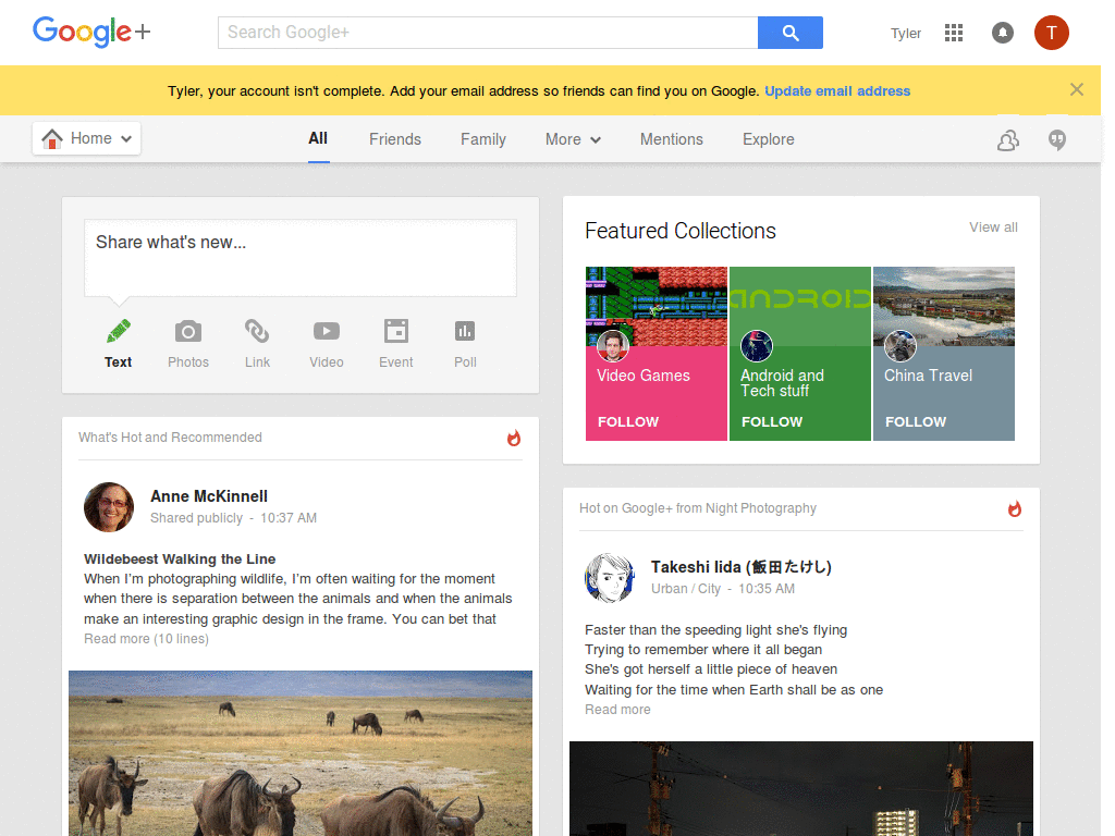 New Google Plus
