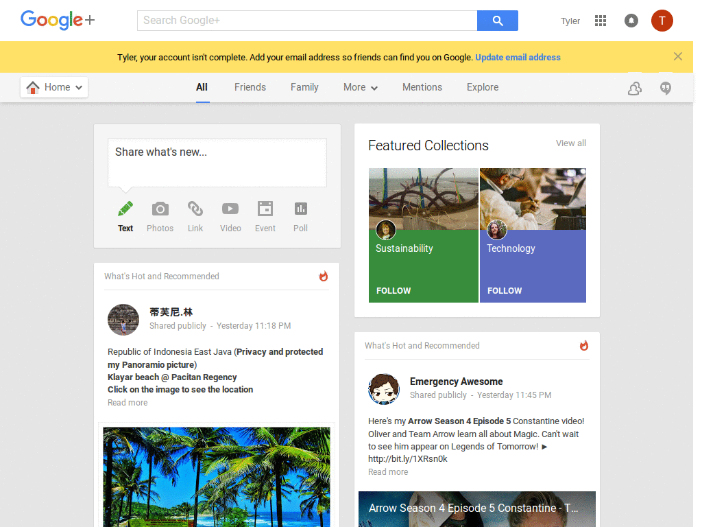 New Google Plus with Chat
