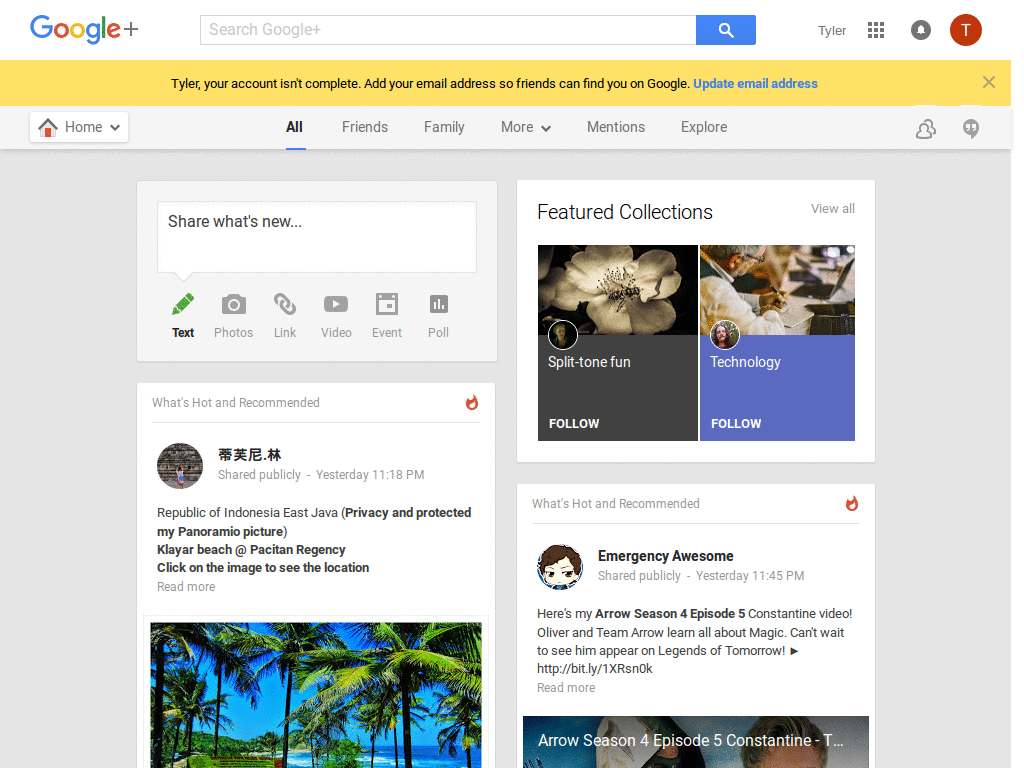 Google Plus Wide Posts
